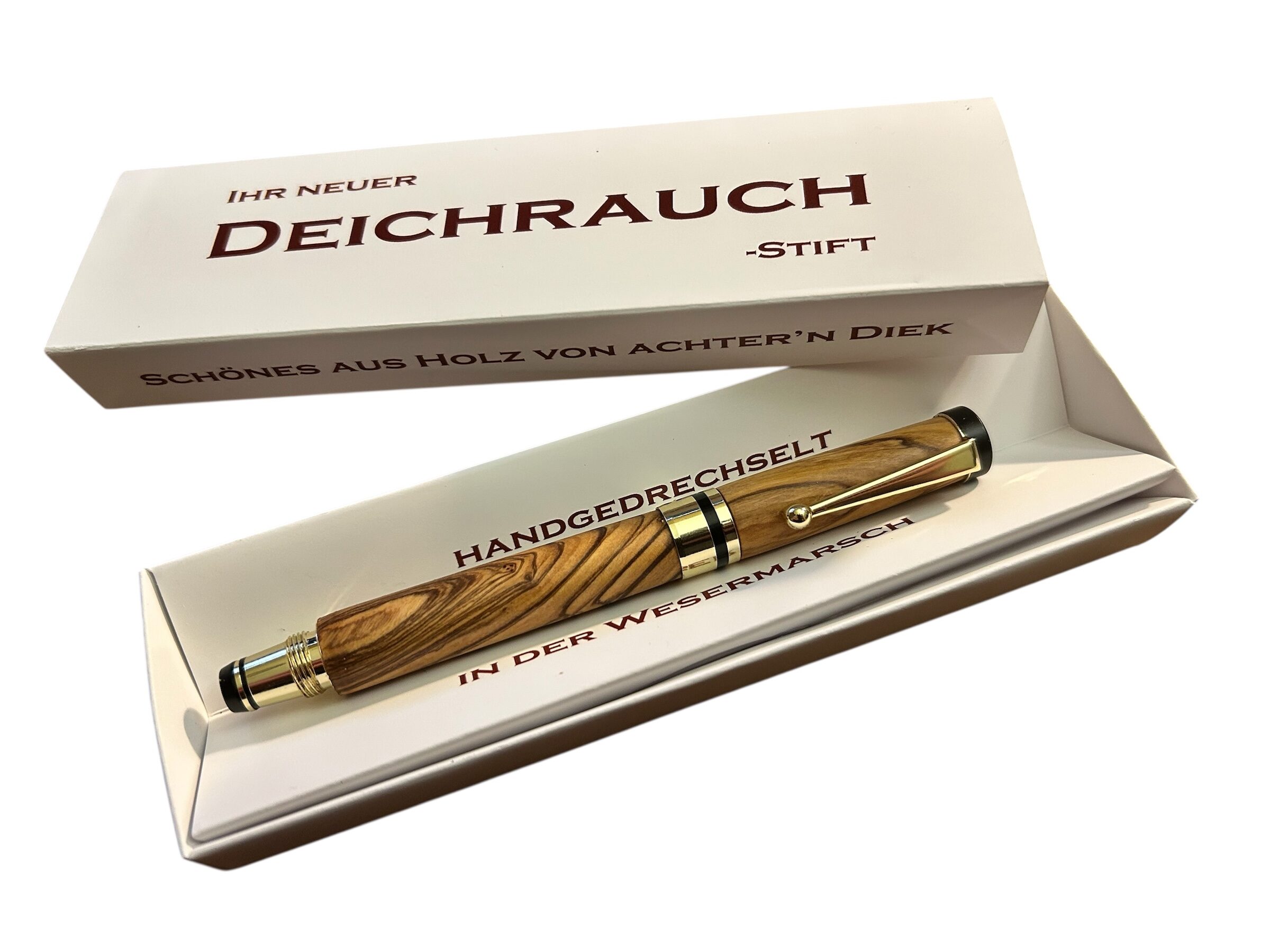 Handgedrechselter Füllfederhalter aus Israelischer Olive