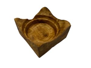 Handgedrechselter Kerzenhalter aus Olive