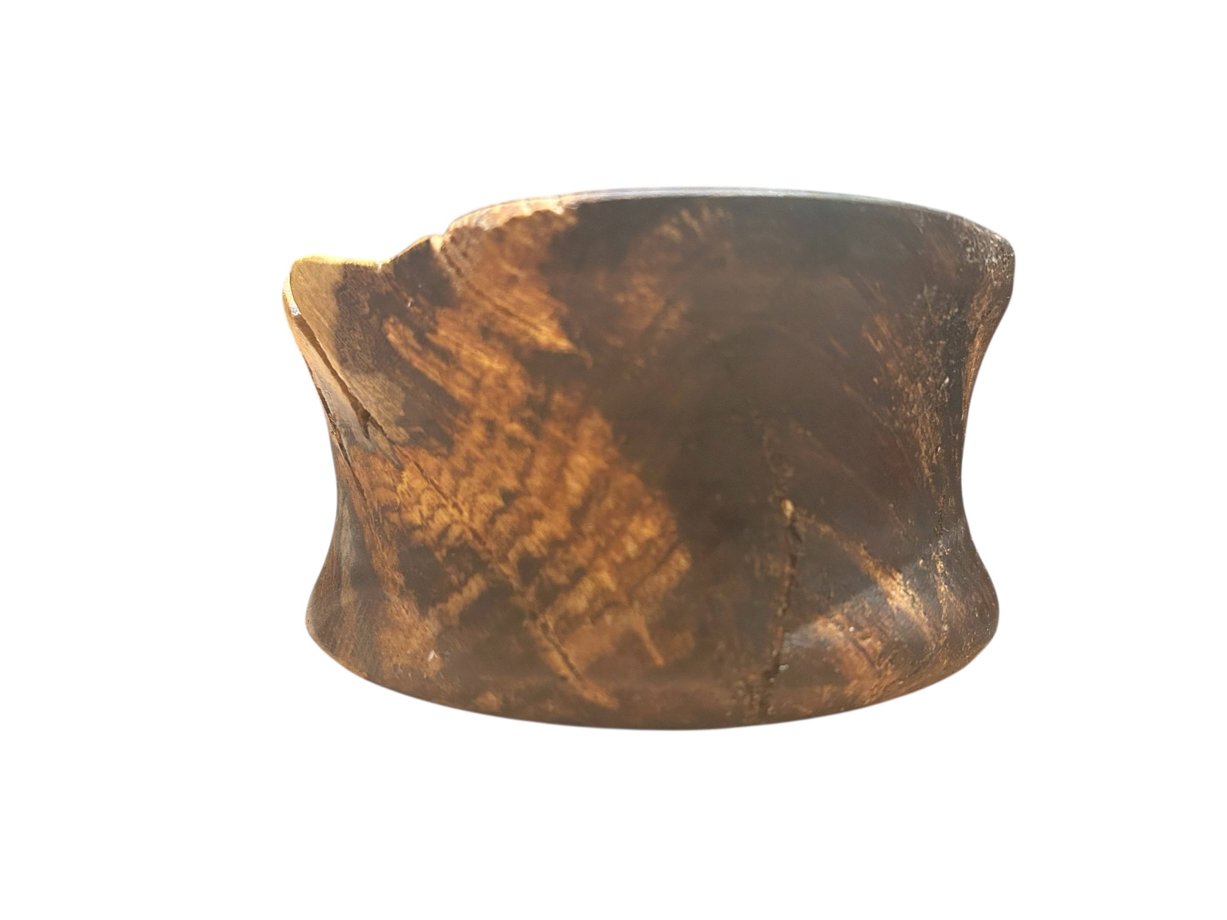 Handgedrechselte Schale aus gestockter Birke – Bild 2