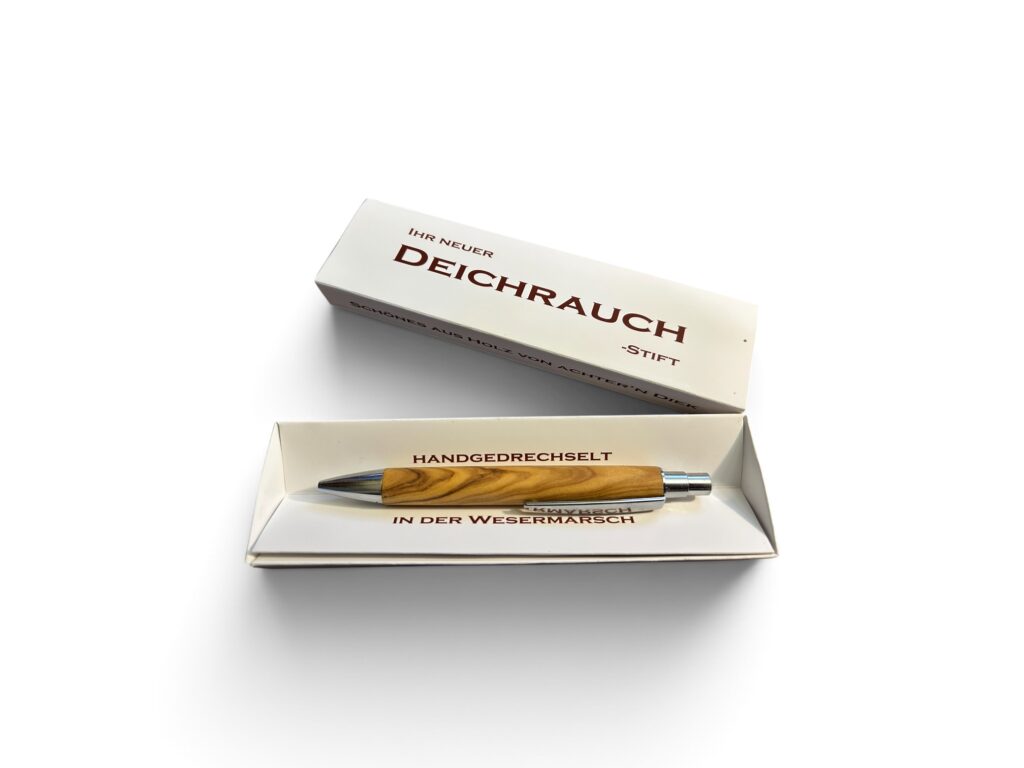 Klick-Kugelschreiber aus Olivenholz